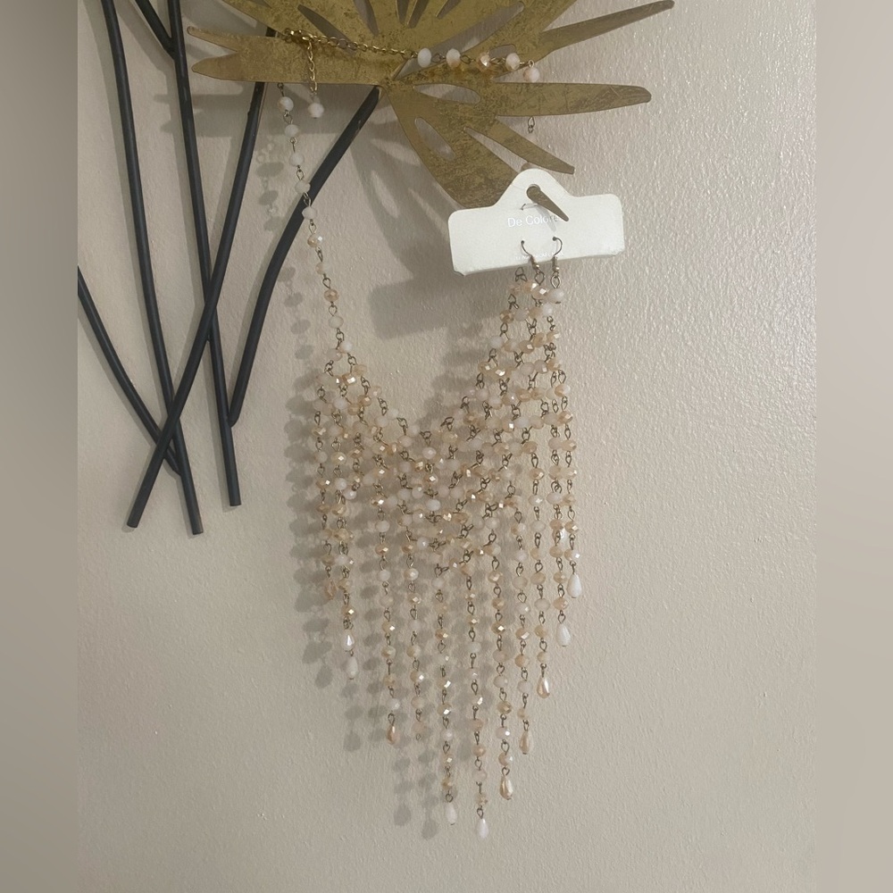 Chic Gold and Cream Beaded Hair Accessory